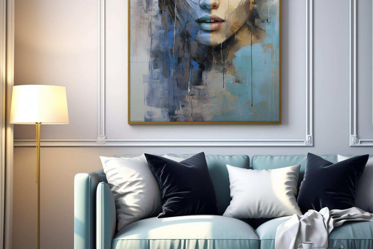 Contemporary Reflections: Elegant 'Portrait of a Lady' in Modern Canvas Artwork - Framed Canvas Prints for Sophisticated Interiors