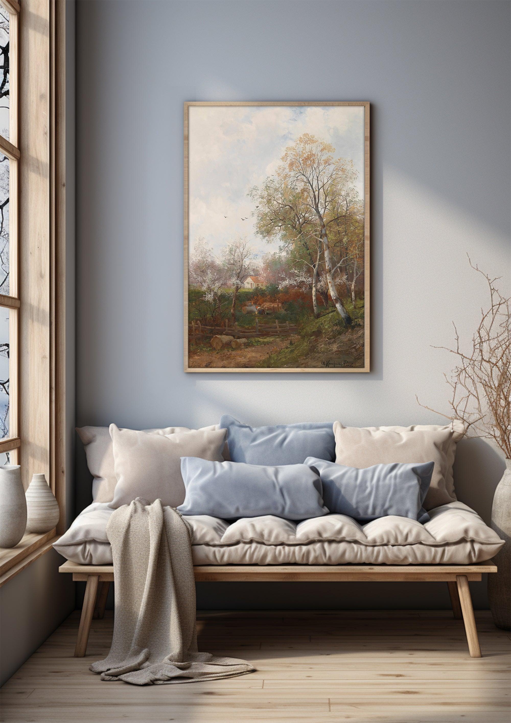 Landscape Canvas Painting Prints，World Famous Paintings Series，Moody Wall Decor，High-Quality Waterproof Decorative Canvas Art， Hotel Aisle Living Room Home Decor Art, Giclée Printing Technique