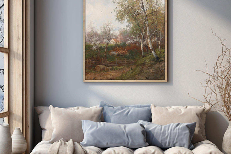 Landscape Canvas Painting Prints，World Famous Paintings Series，Moody Wall Decor，High-Quality Waterproof Decorative Canvas Art， Hotel Aisle Living Room Home Decor Art, Giclée Printing Technique