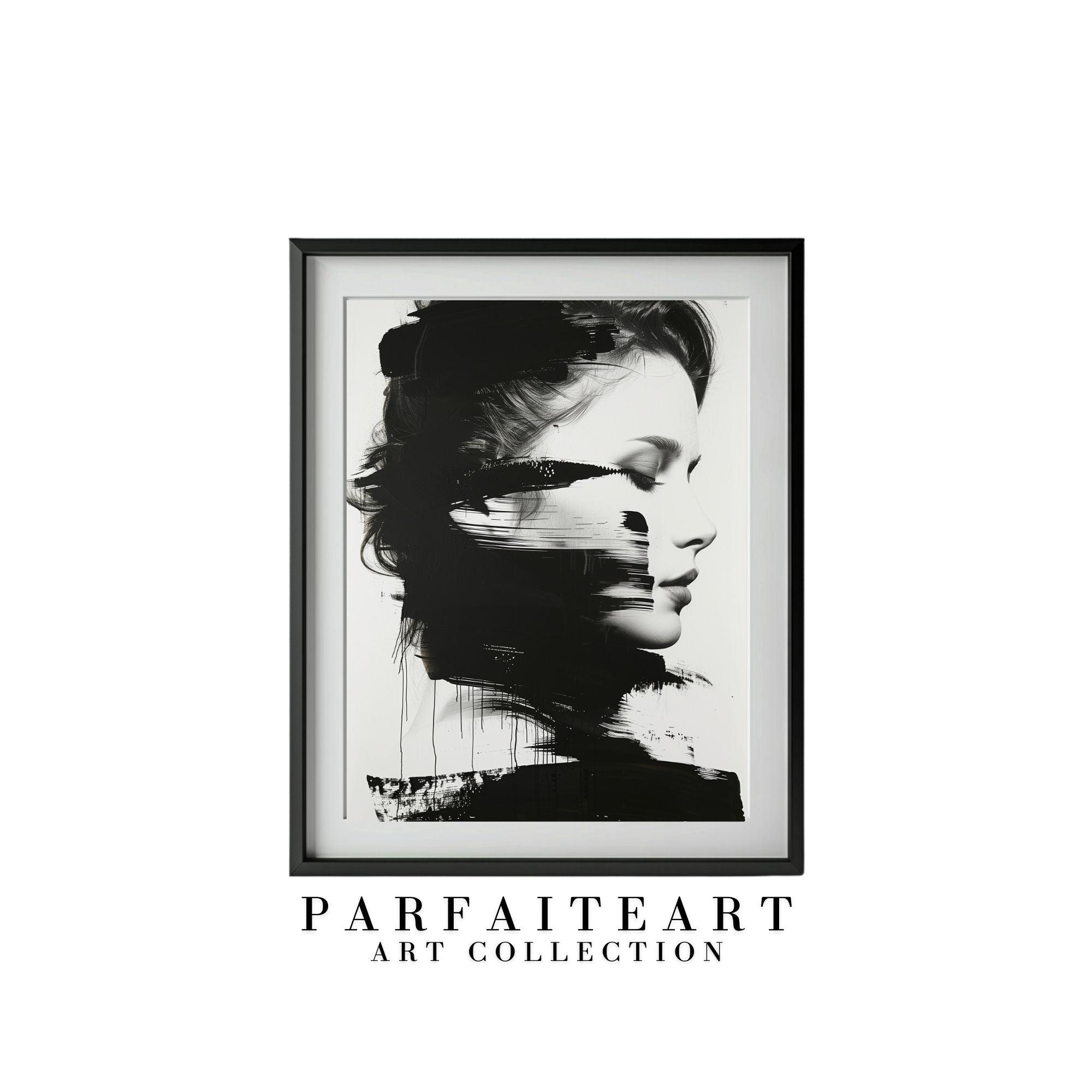 Abstract Ink Art Portrait, Fashion Art,Wall Art Prints,Digital Download Files P16