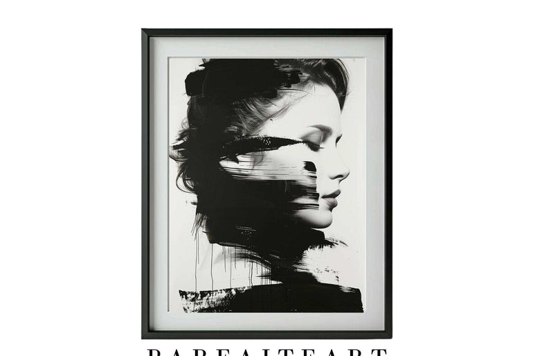 Abstract Ink Art Portrait, Fashion Art,Wall Art Prints,Digital Download Files P16