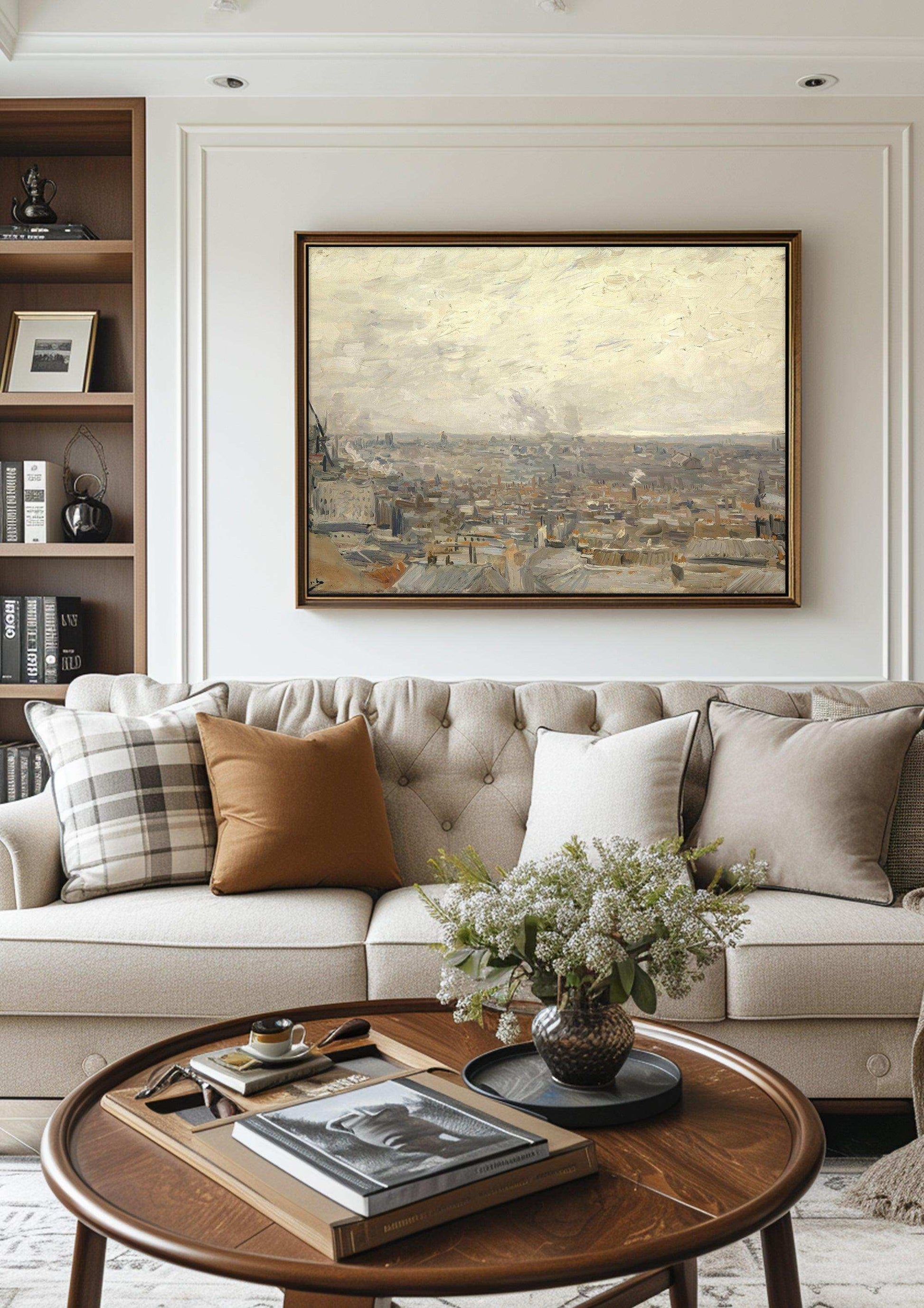 Giclée Art Deco Cityscape Prints on Canvas - Vintage Wall Art,Framed Canvas Prints #79