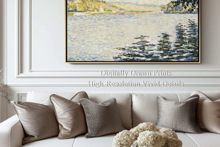 Impressionist Riverside Landscape Canvas Print - Art Deco & Vintage Printable Artwork #80