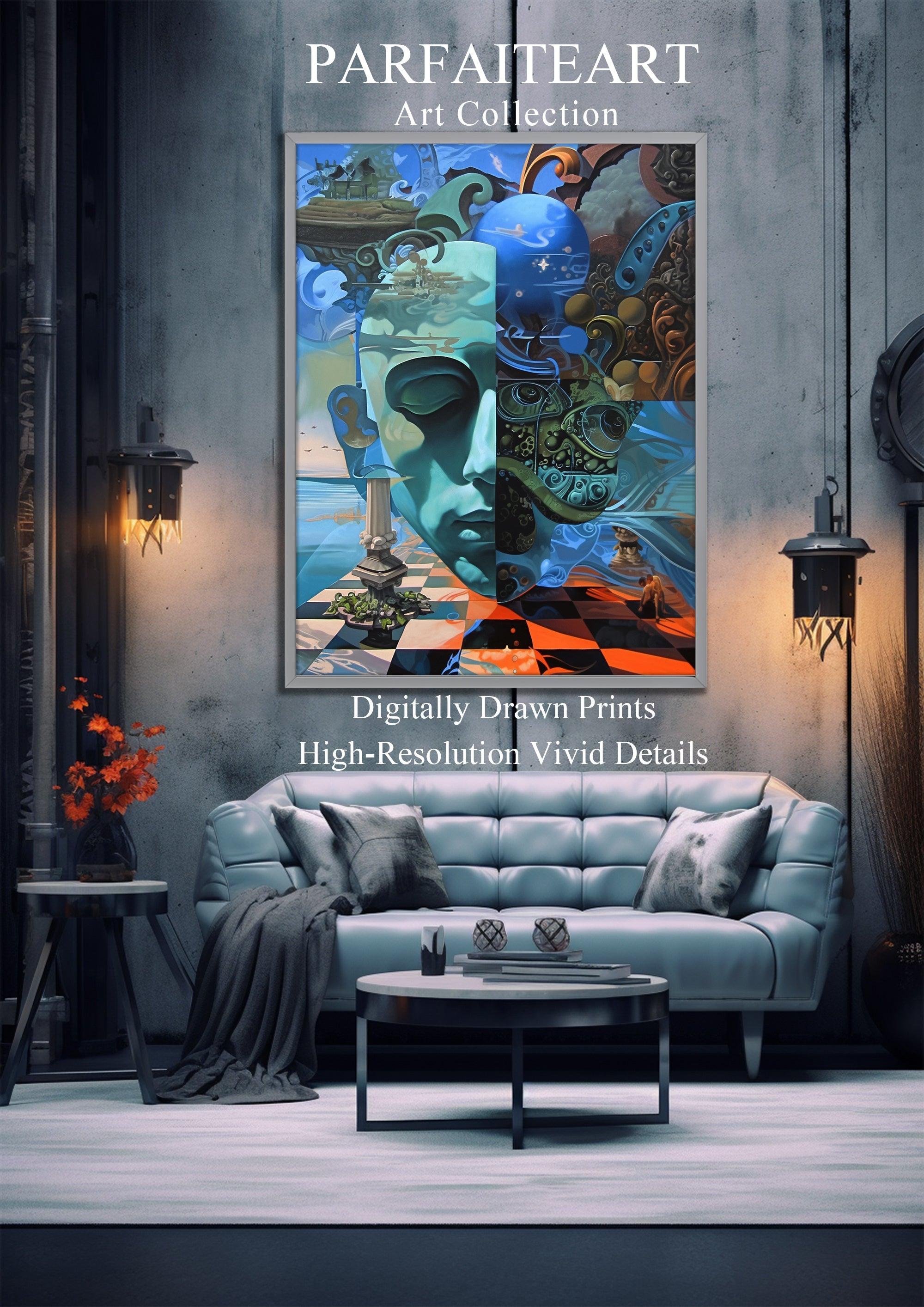 Surrealism,High-Quality Giclée Framed,Poster,Wall Art SPF 20 - ParfaiteArt