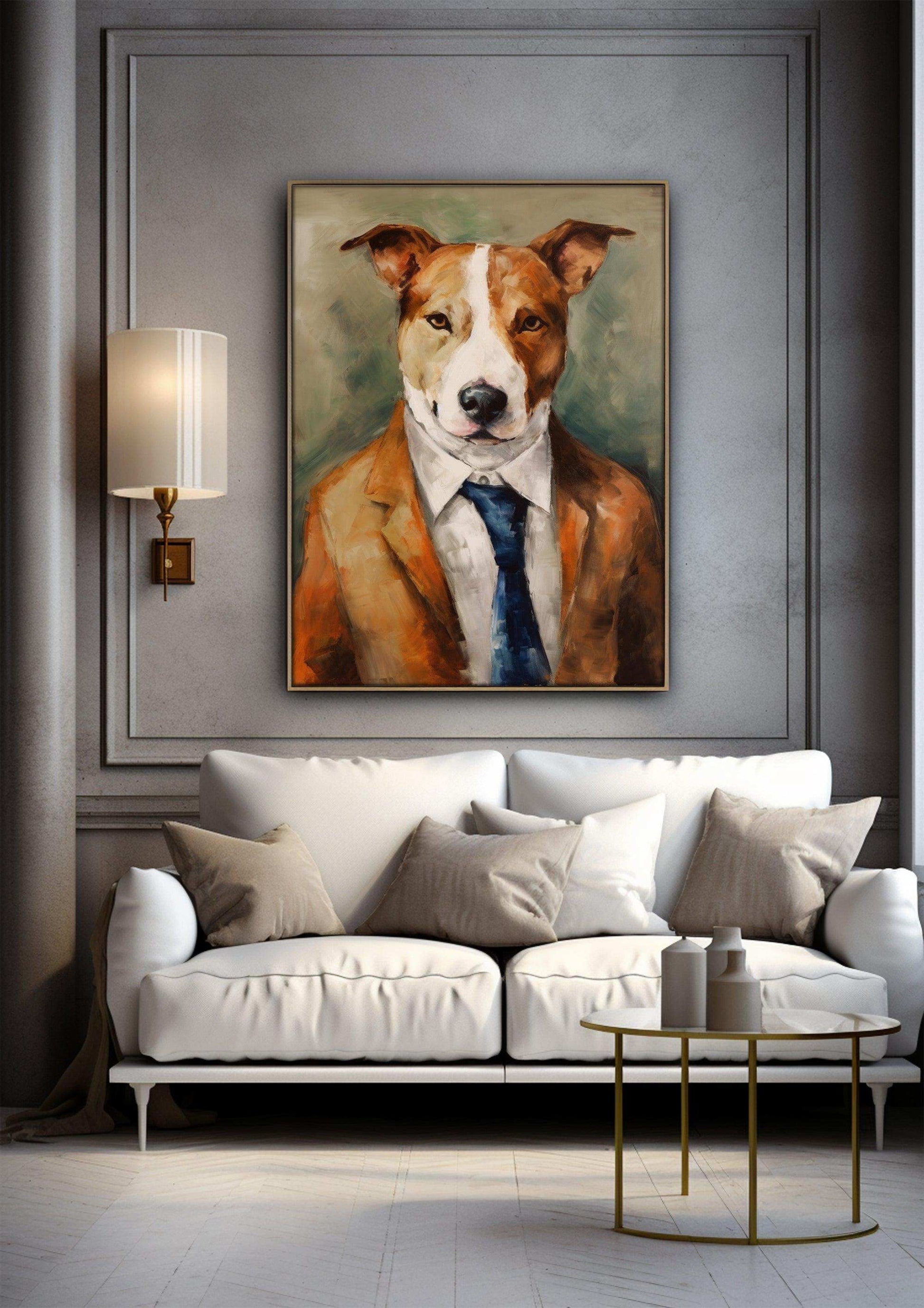 Abstract portrait painting，Dog，Vintage Wall Art，3d print texture，Wall Art Canvas print，Digital Download files