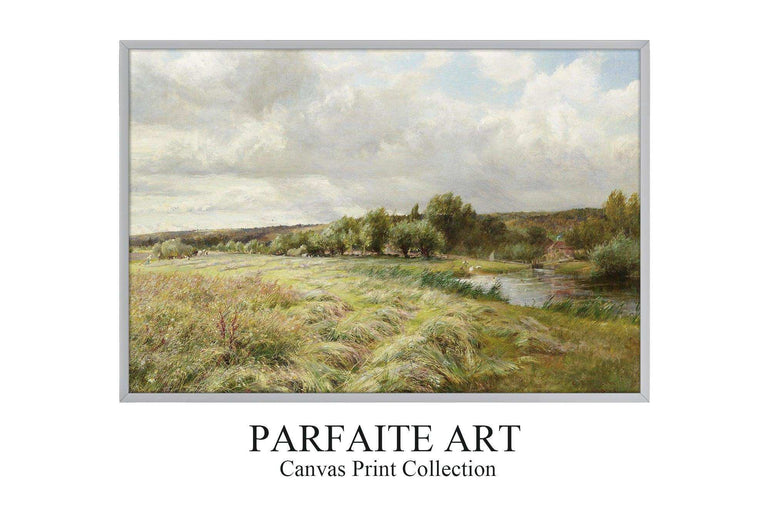 Vintage-Inspired Framed Giclée Landscape Prints #48 Gray