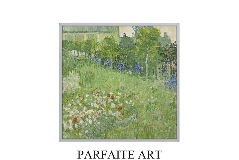 Van Gogh's Vision: Stunning Impressionist Landscape Giclée Prints - Vintage Art Deco Canvas Print #63 Gray