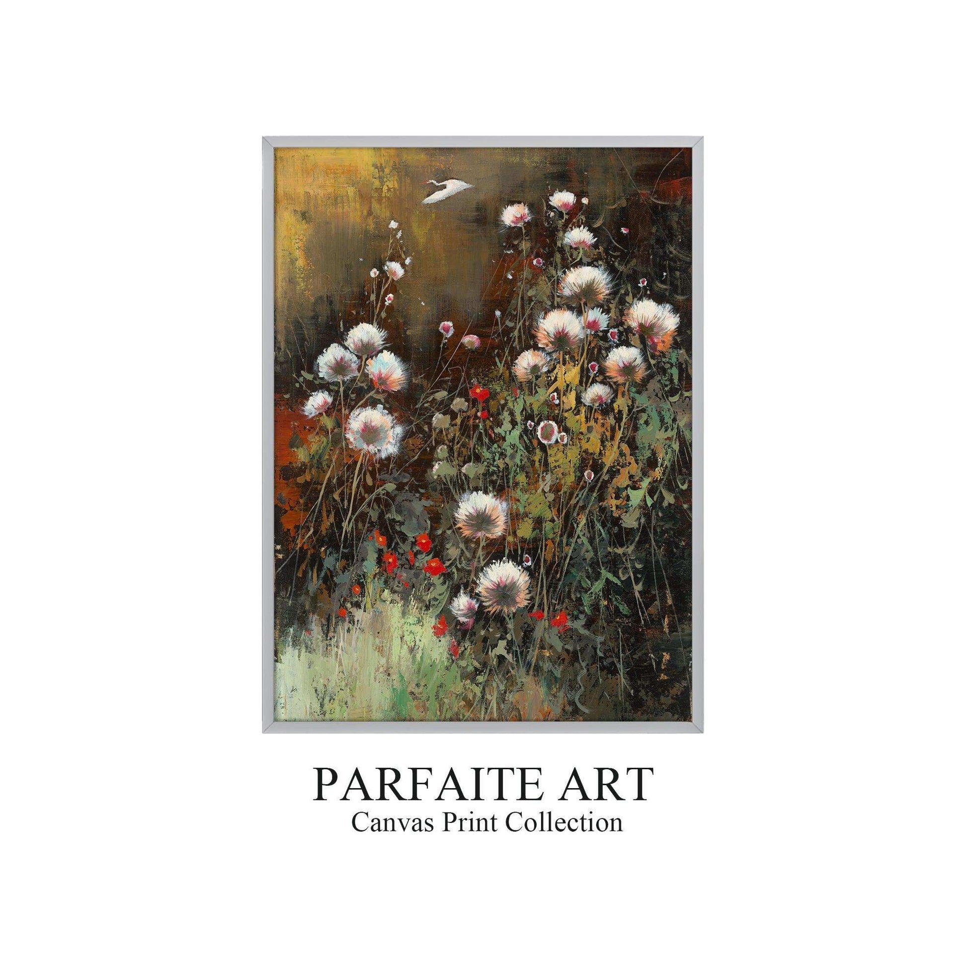 Art Deco Abstract Flowers:Giclée Prints,Framed Canvas Printable #112 - ParfaiteArt