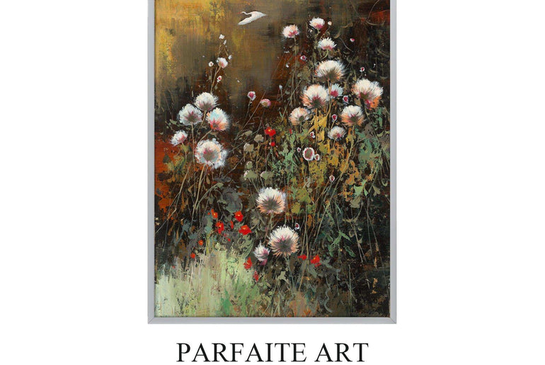 Art Deco Abstract Flowers:Giclée Prints,Framed Canvas Printable #112 - ParfaiteArt