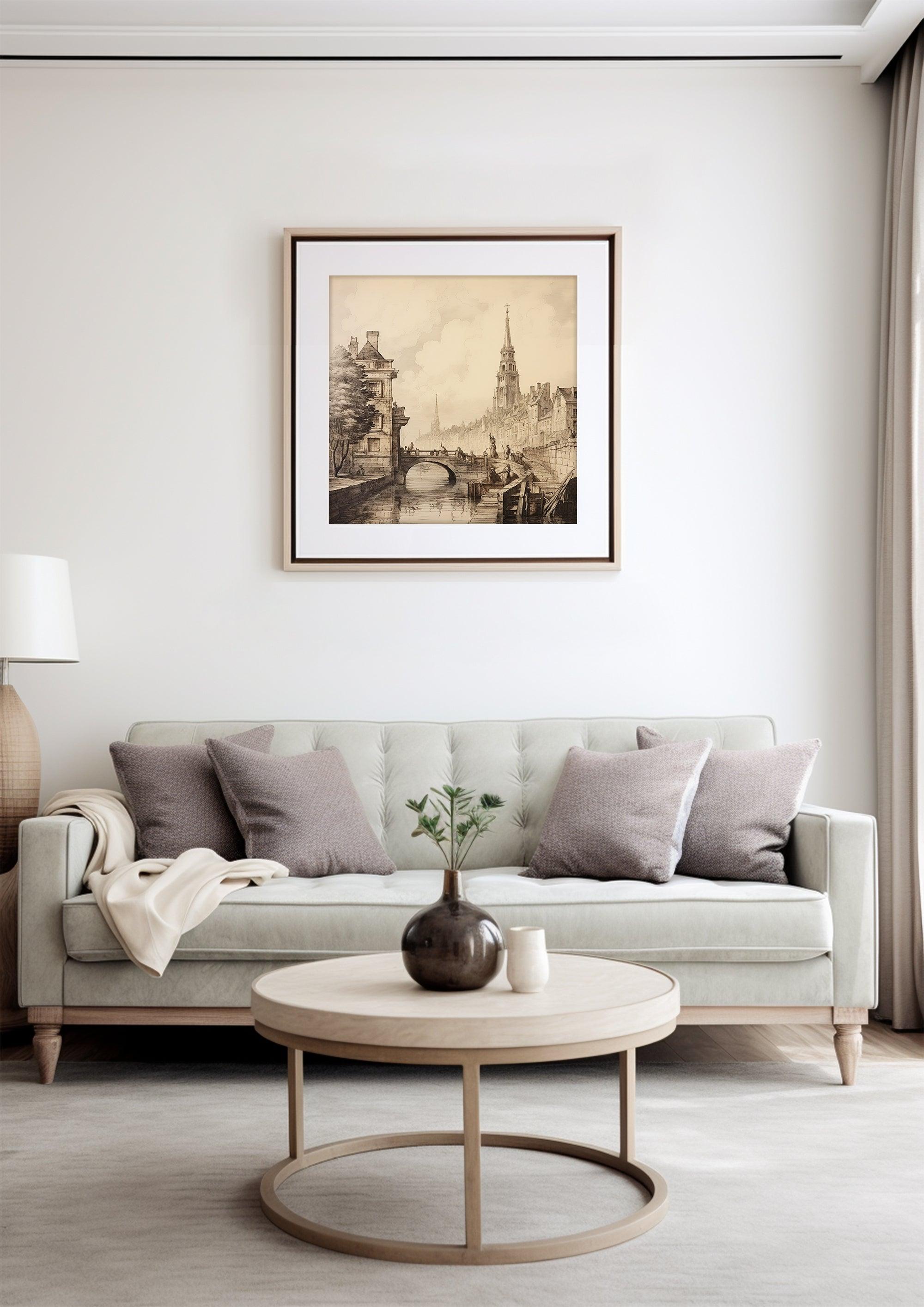 Classical Landscape | Vintage Wall Art | Sketch Etching Printing |Moody Wall Decor |Home Decor Aesthetics|Study Living Room Decoration Print|PRINTABLE Art |Digital Download