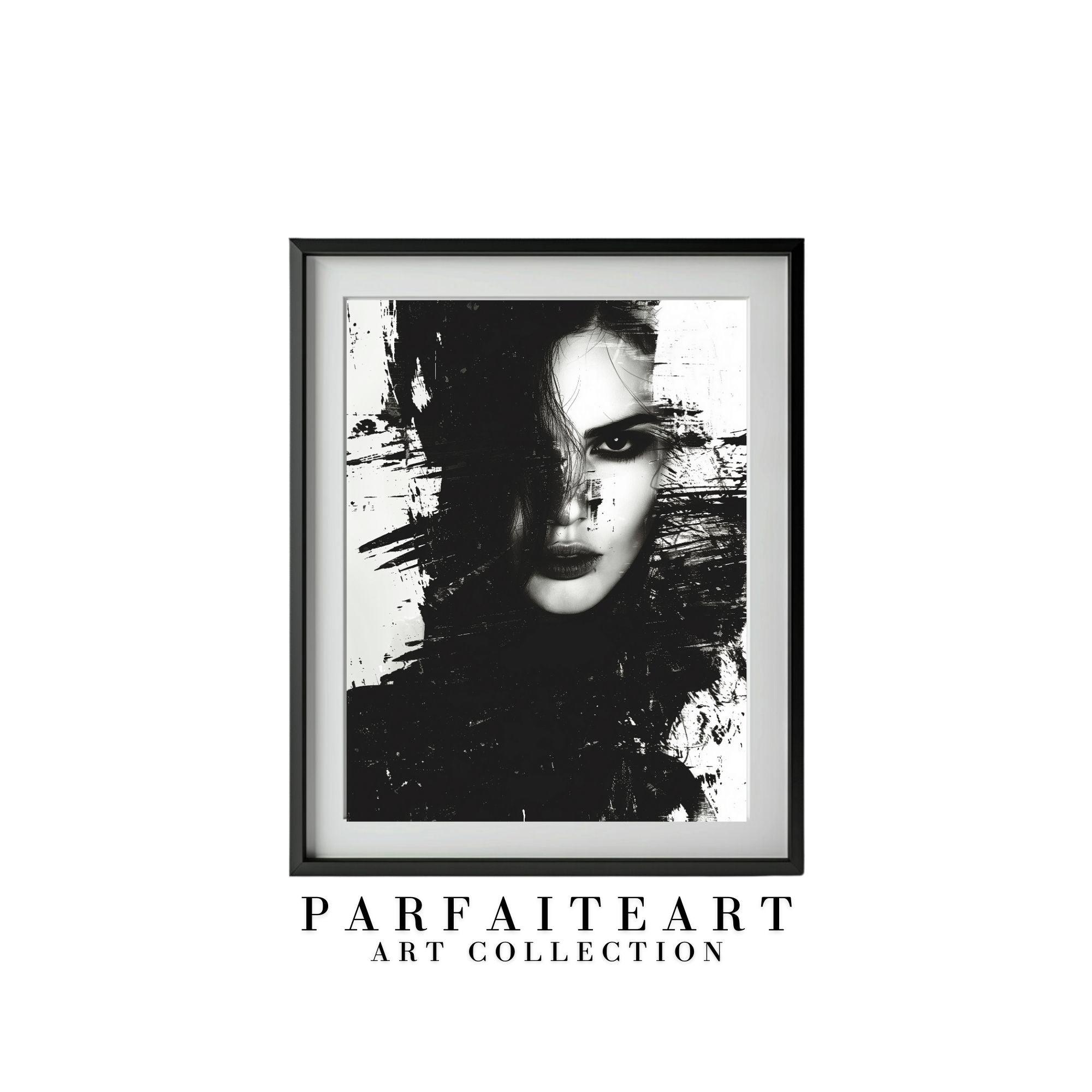 Abstract Ink Art Portrait, Fashion Art,Wall Art Prints,Digital Download Files P15