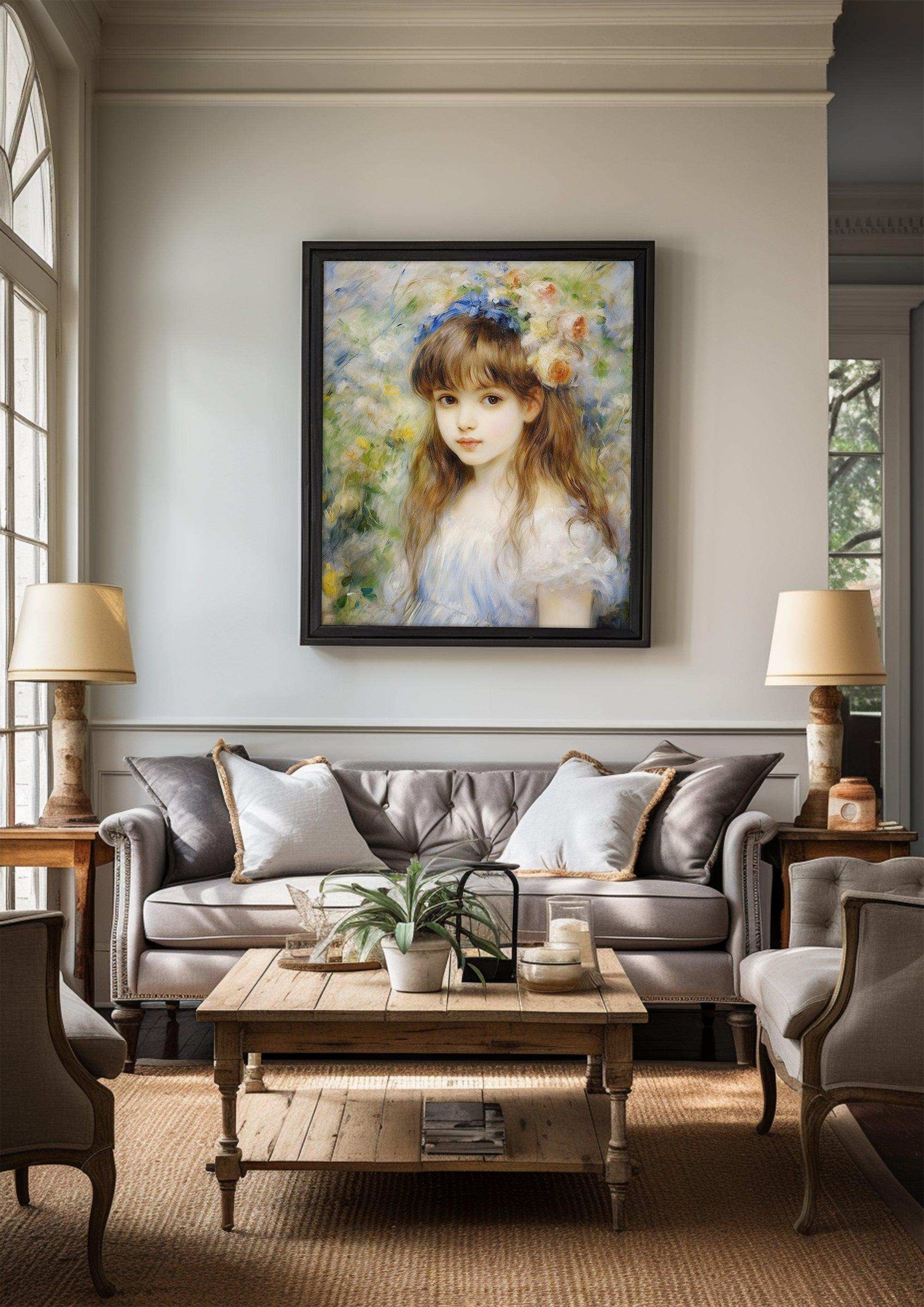 Impressionist Girl - Colorful Canvas Art for a Captivating Home Ambiance，Printable Art，Canvas Framed