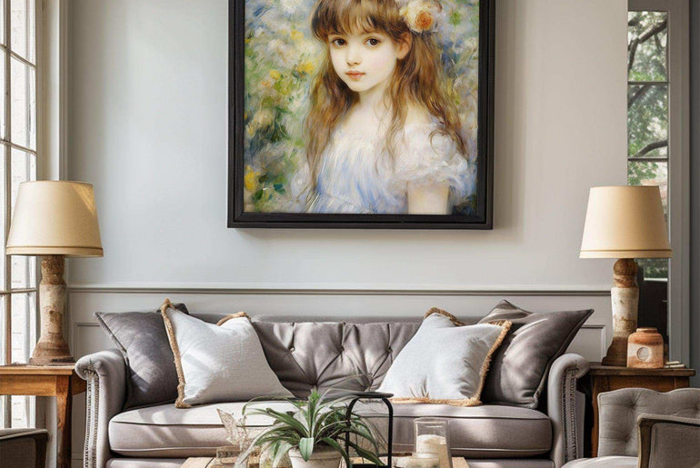 Impressionist Girl - Colorful Canvas Art for a Captivating Home Ambiance，Printable Art，Canvas Framed