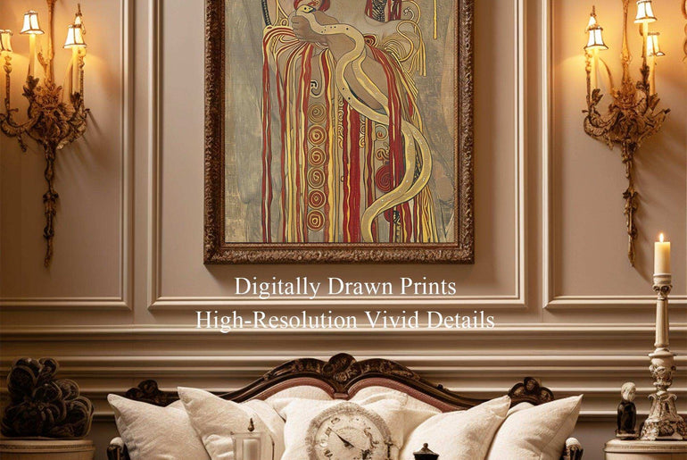 Inspired Giclée Vintage Wall Art,Art Nouveau Portraits,Canvas Prints #89