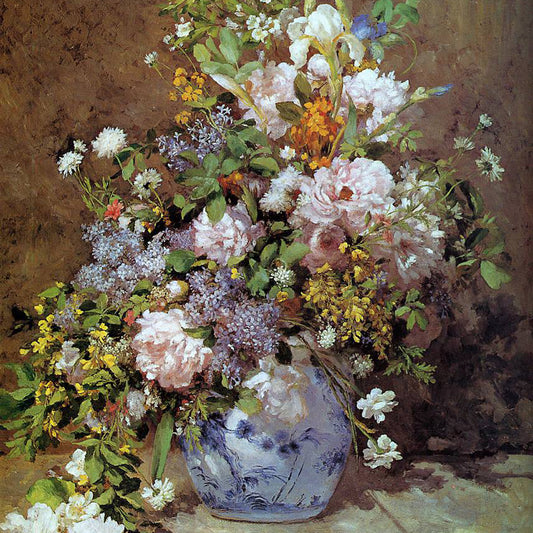 Spring Bouquet  -  Pierre-Auguste Renoir Handmade Painted