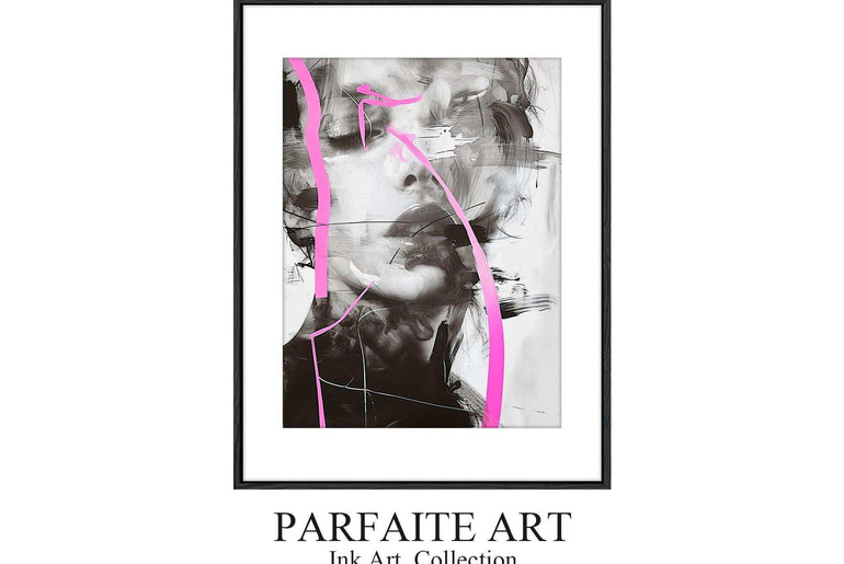 Fashion Forward: Modern Abstract Portrait & Lady Ink Art - Framed Poster Prints for Chic Home Decor Frame