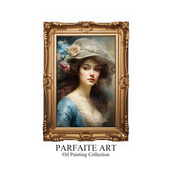 Classical Woman Portrait | Vintage Wall Art | Look Ahead With Deep Emotion |Art Style Thomas Gainsborough |Moody Wall Decor |PRINTABLE Art |Digital Download