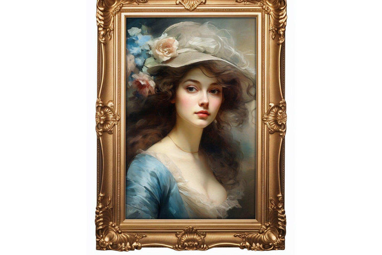 Classical Woman Portrait | Vintage Wall Art | Look Ahead With Deep Emotion |Art Style Thomas Gainsborough |Moody Wall Decor |PRINTABLE Art |Digital Download