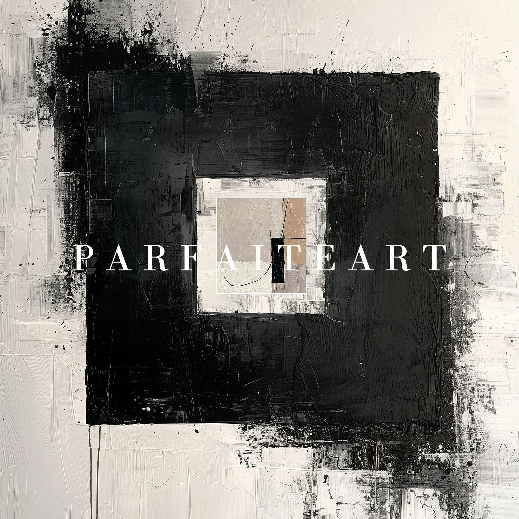 Abstract Art,Canvas Print Wall Art,Minimalist Black And White Color Block AC5 - ParfaiteArt