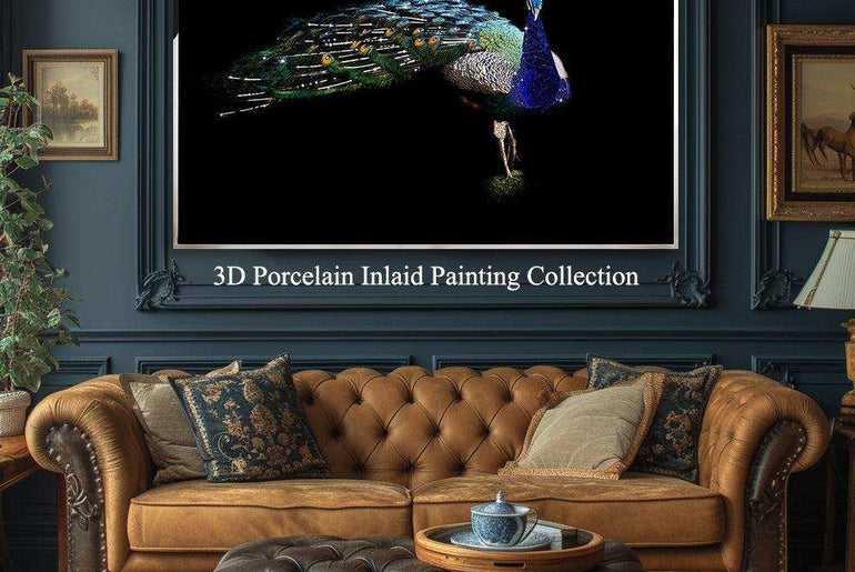 3D Diamond painting，Handmade painting，Wall Art, Art nouveau fashion，Art deco for walls ，Swarovski Crystal， Crystal glass，3d painting peacock，Modern art deco living room