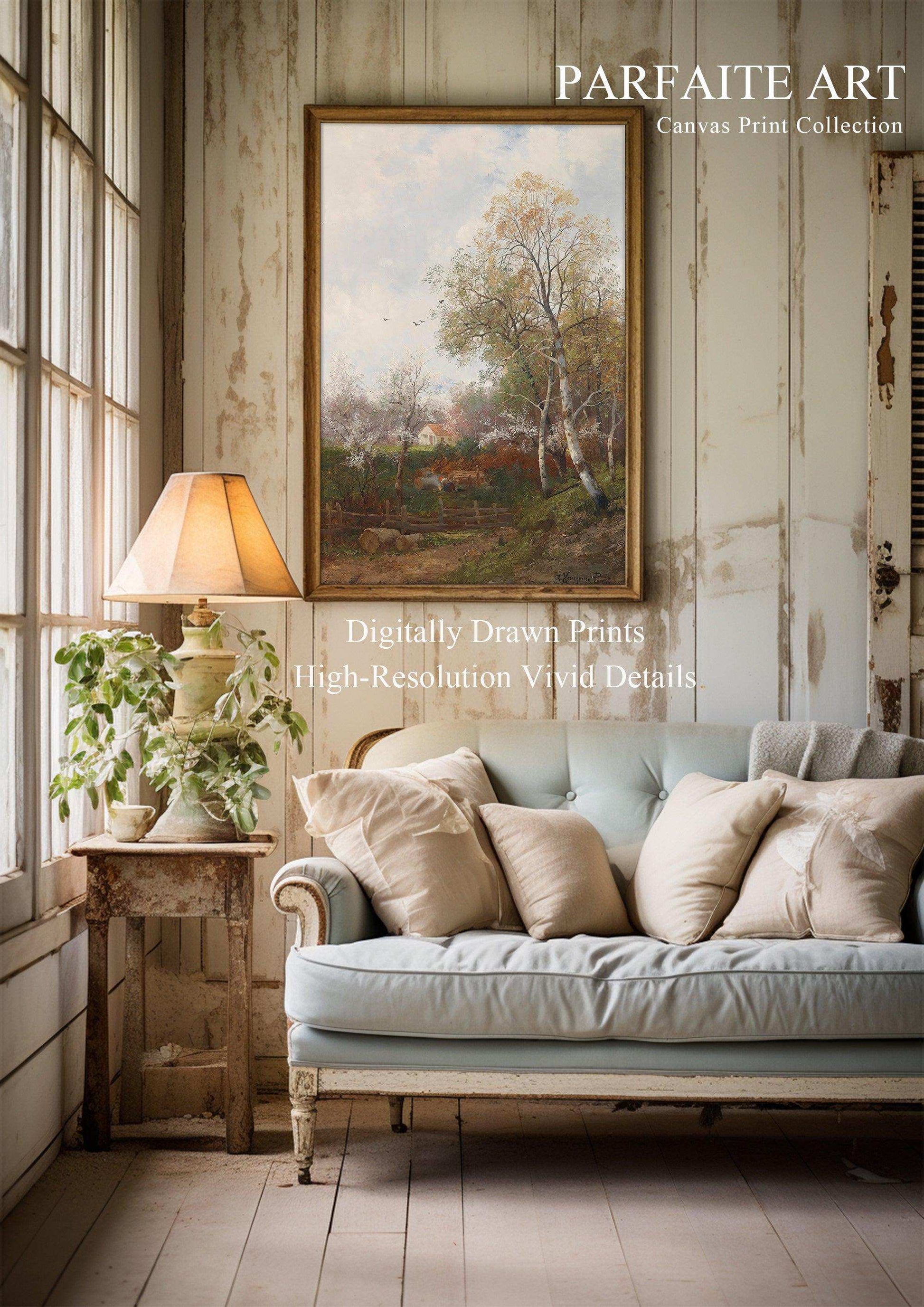 Landscape Canvas Painting Prints，World Famous Paintings Series，Moody Wall Decor，High-Quality Waterproof Decorative Canvas Art， Hotel Aisle Living Room Home Decor Art, Giclée Printing Technique