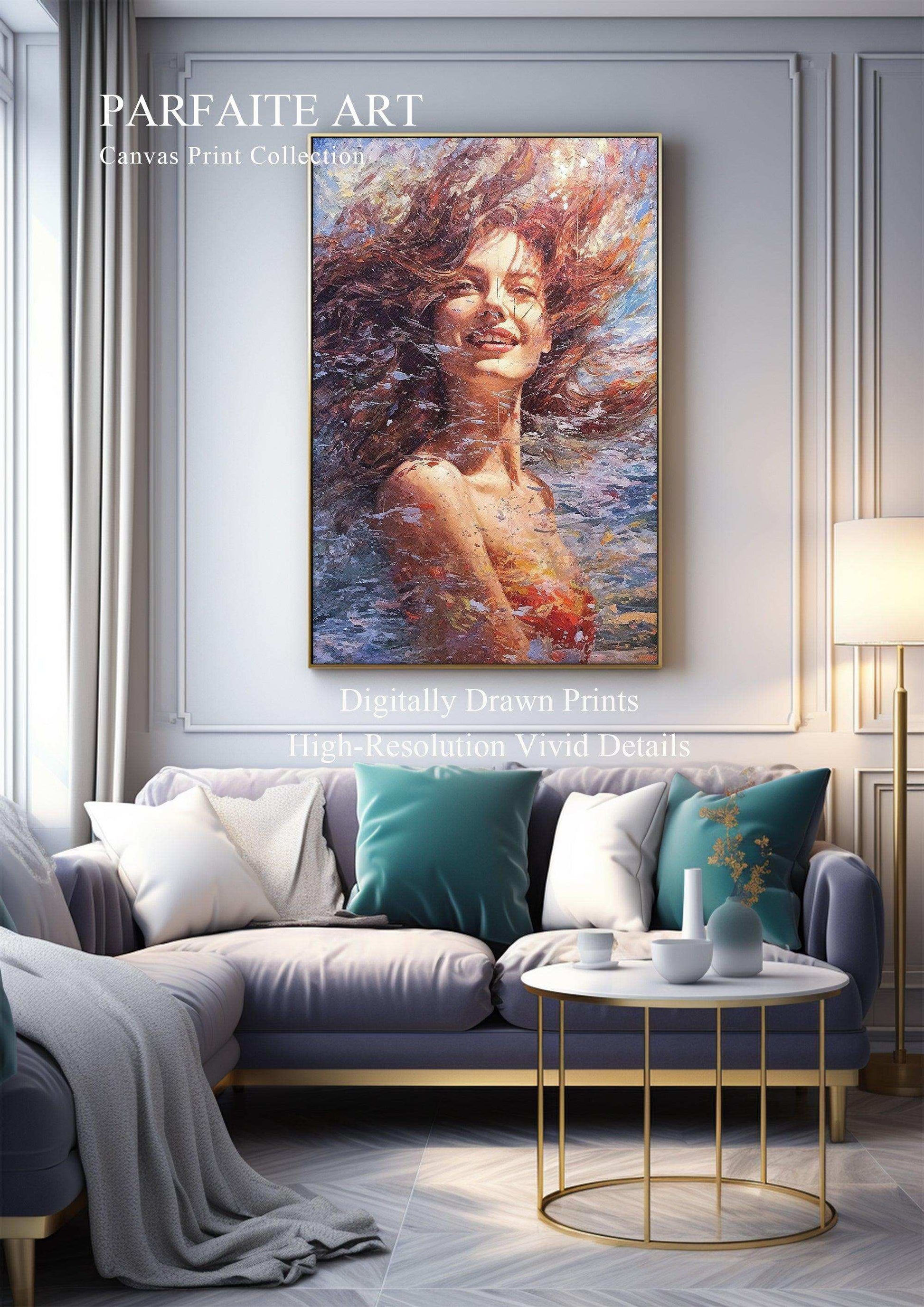 Impressionist Woman - Lively Canvas Art for Sophisticated Interiors，Framed Modern Art Print