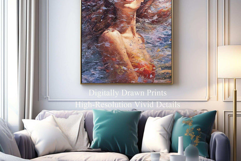 Impressionist Woman - Lively Canvas Art for Sophisticated Interiors，Framed Modern Art Print