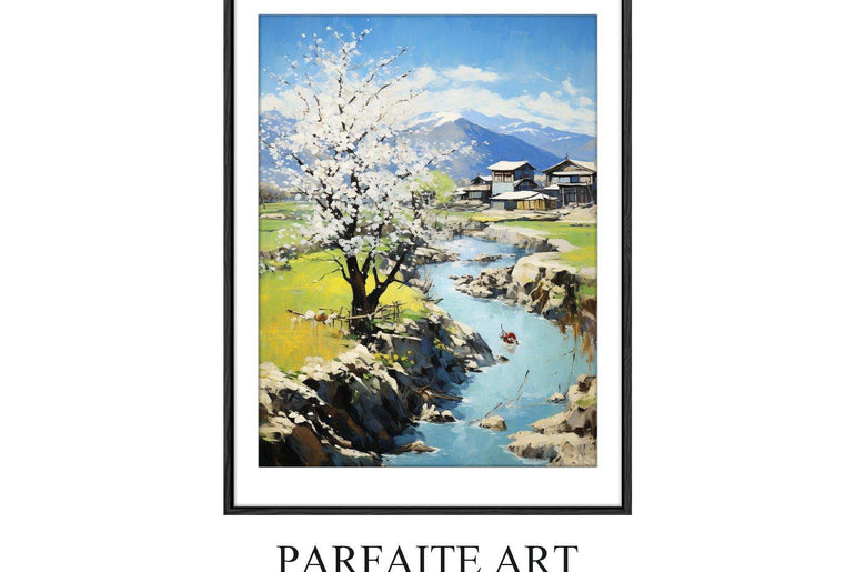 Landscape,Framed Fine Art Paper Prints,Living Room Decor,High-Quality professional Giclee technique #12 black Frame