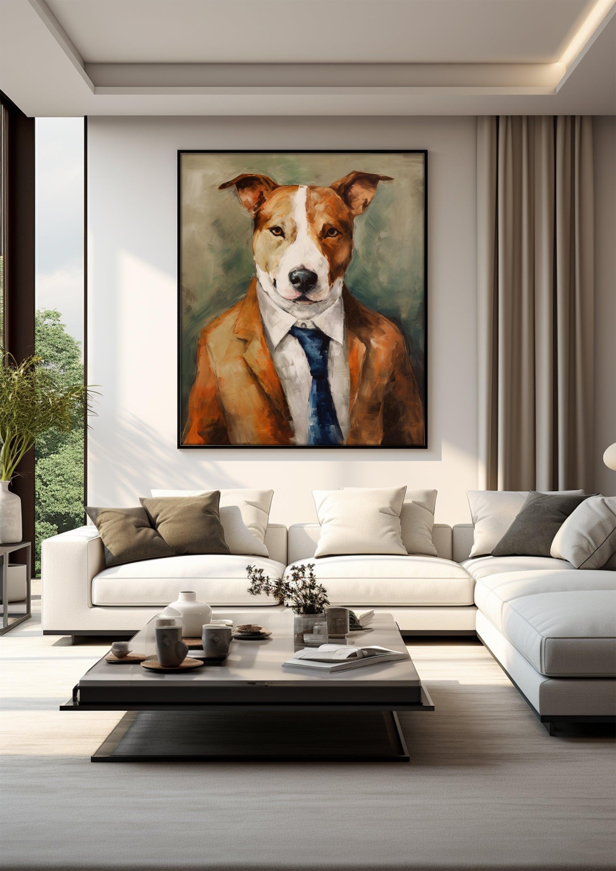 Abstract portrait painting，Dog，Vintage Wall Art，3d print texture，Wall Art Canvas print，Digital Download files
