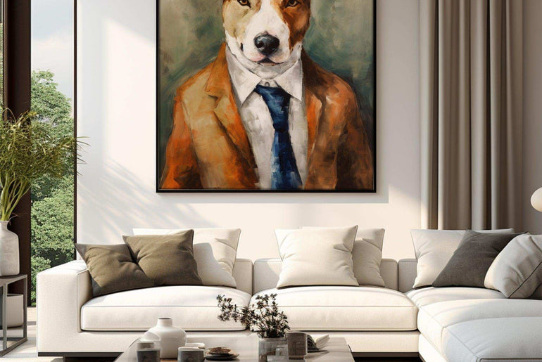 Abstract portrait painting，Dog，Vintage Wall Art，3d print texture，Wall Art Canvas print，Digital Download files