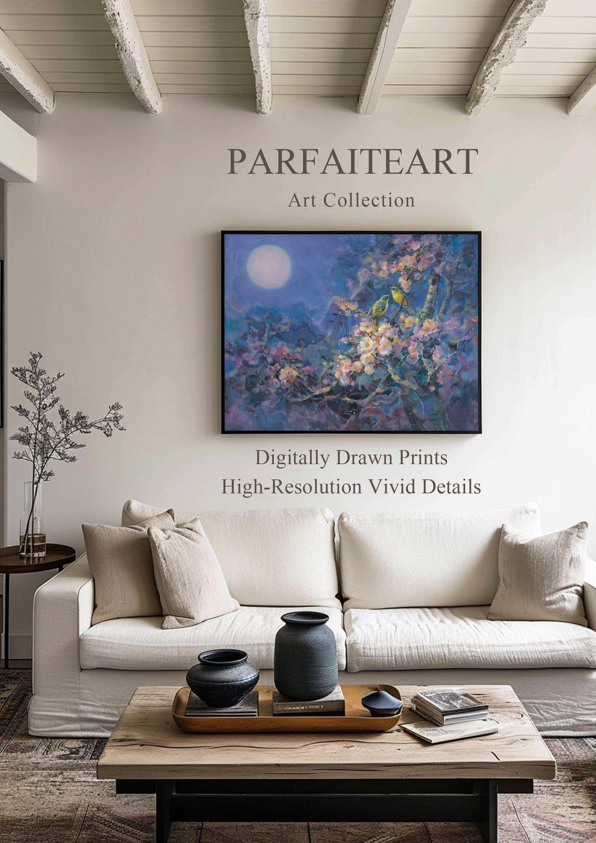 Wall Art, Landscapes Flora Birds,Giclée Printing,Framed Canvas Prints #121