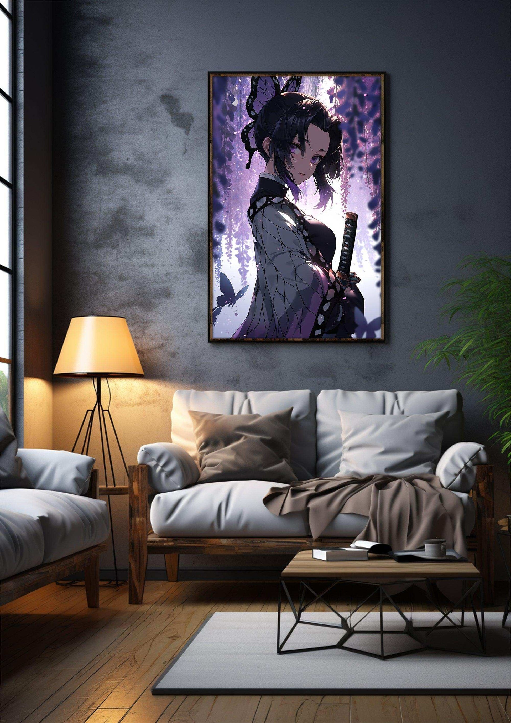 Anime Epic - Demon Slayer Character Concept - Dynamic Wall Art and Digital Wallpaper - Industrial Art Deco Gaming Room Decor