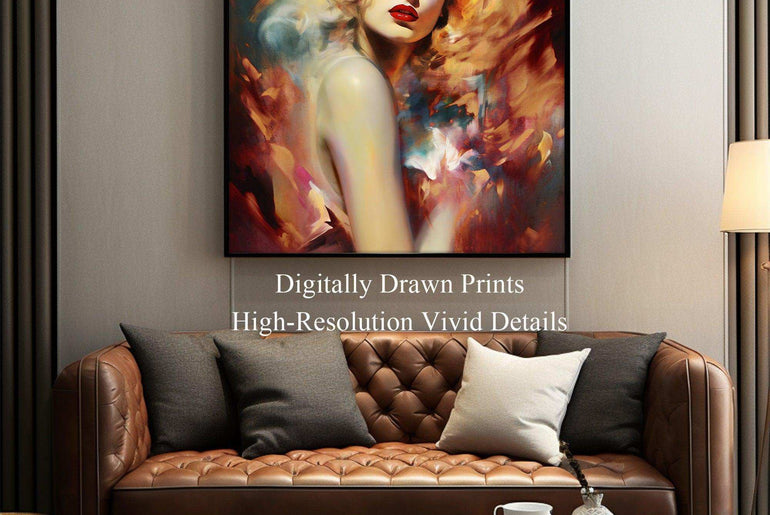 Monroe，Hand Painted Colorful Decorative Canvas Artwork，Moody Wall Decor，Cotton Gloss Canvas Living Room Decor，High-Quality Waterproof Decorative Canvas Art