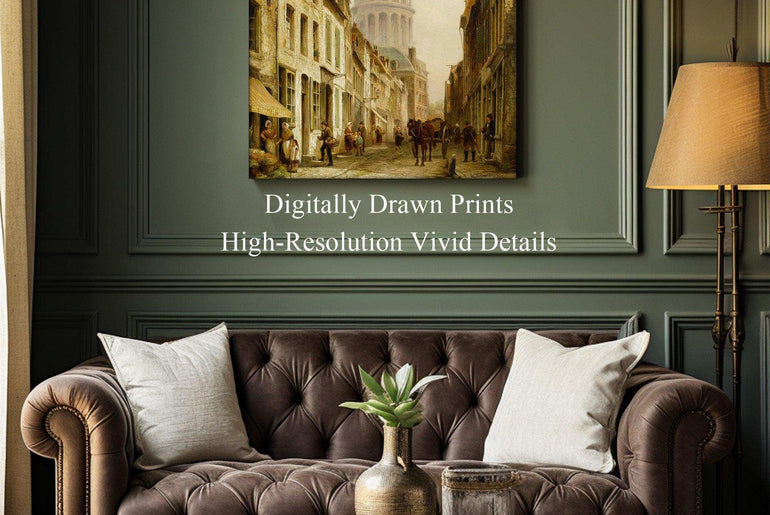 Architectural,Landscape Decorative Painting,Vintage Canvas Painting Prints,World Famous Paintings Series，Moody Wall Decor，High-Quality Waterproof Decorative Canvas Art,Hotel Aisle Living Room Home Decor Art,Giclée Printing Technique