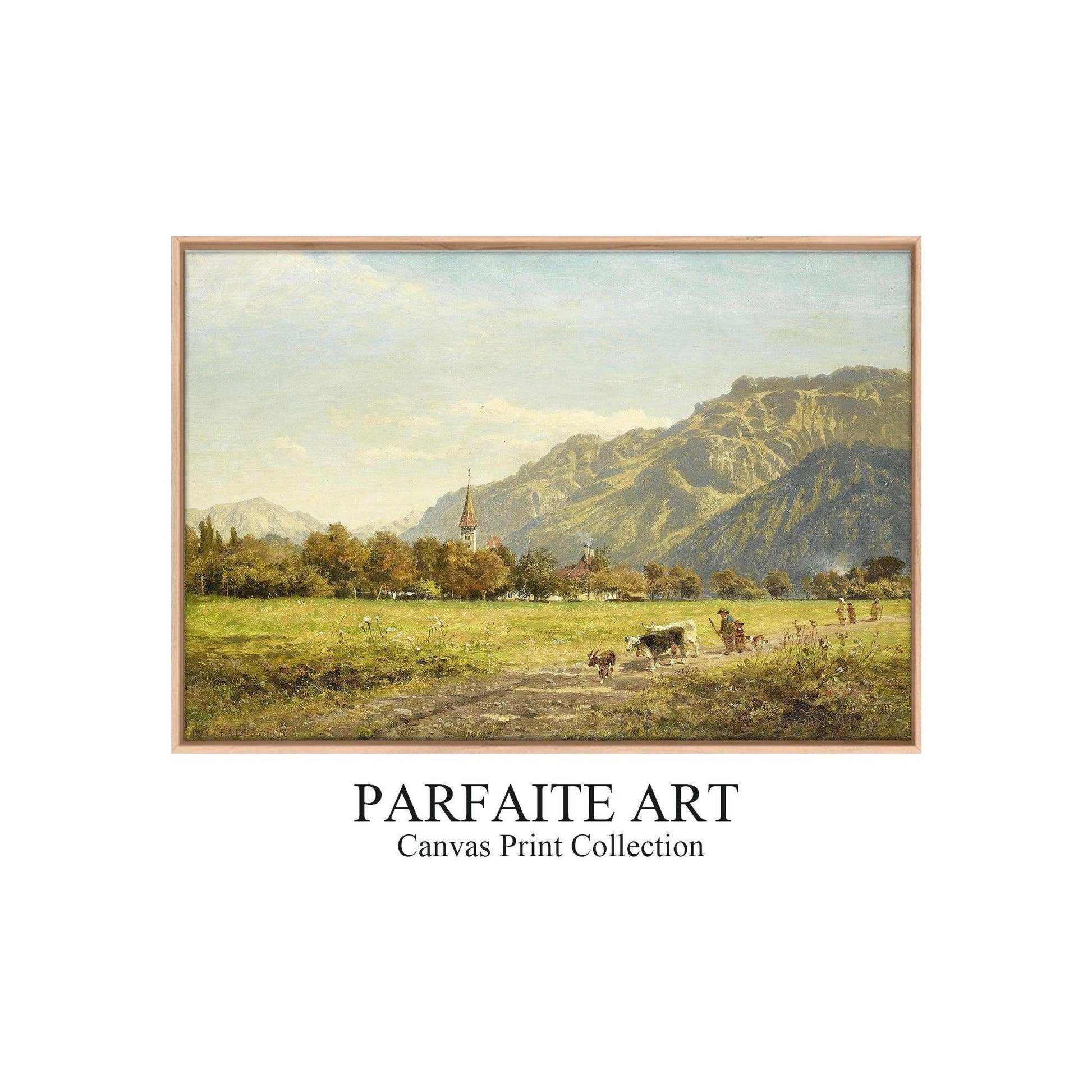 Classical Framed Giclée Prints of Landscapes,Wall Art #50 Oak