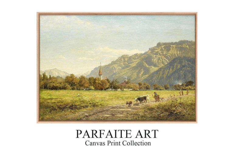 Classical Framed Giclée Prints of Landscapes,Wall Art #50 Oak