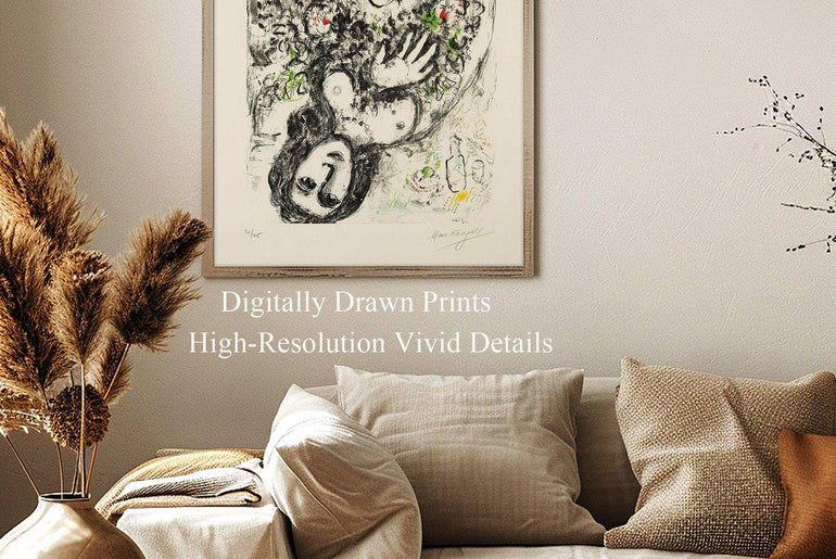 Primitivism,Watercolor,Wall Art,Fine Art Paper Print PF 9 - ParfaiteArt