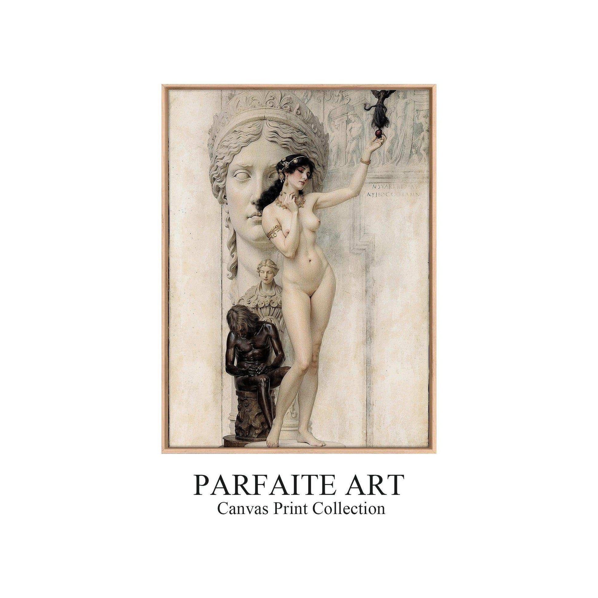 Art Nouveau Portraits, Lady's Nude on Printable Canvas,Giclée Printing #92 Oak