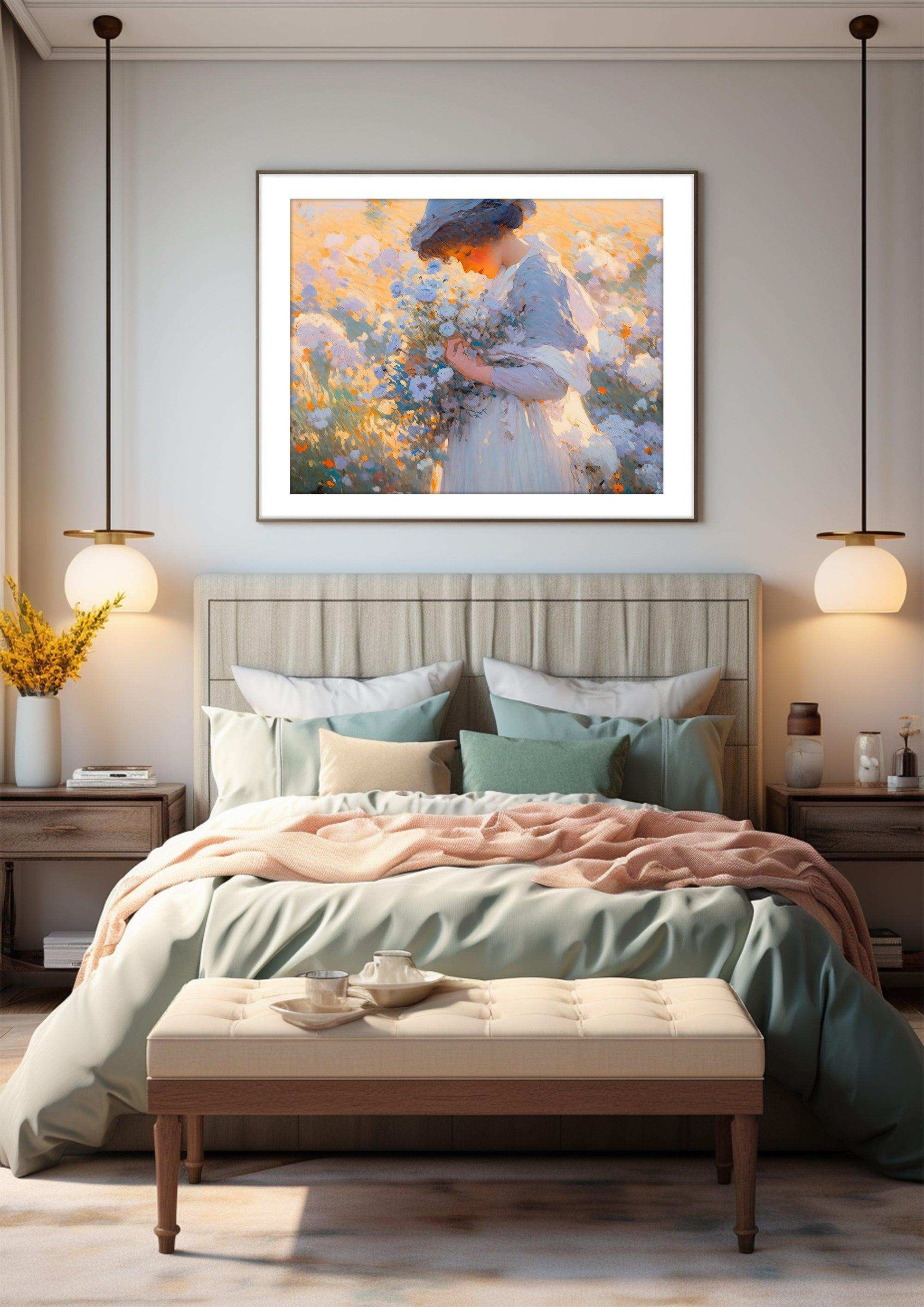 Impressionist Elegance: Timeless Woman Portrait - Vintage Wall Art Canvas for Home & Dining Decor，Digital Download file