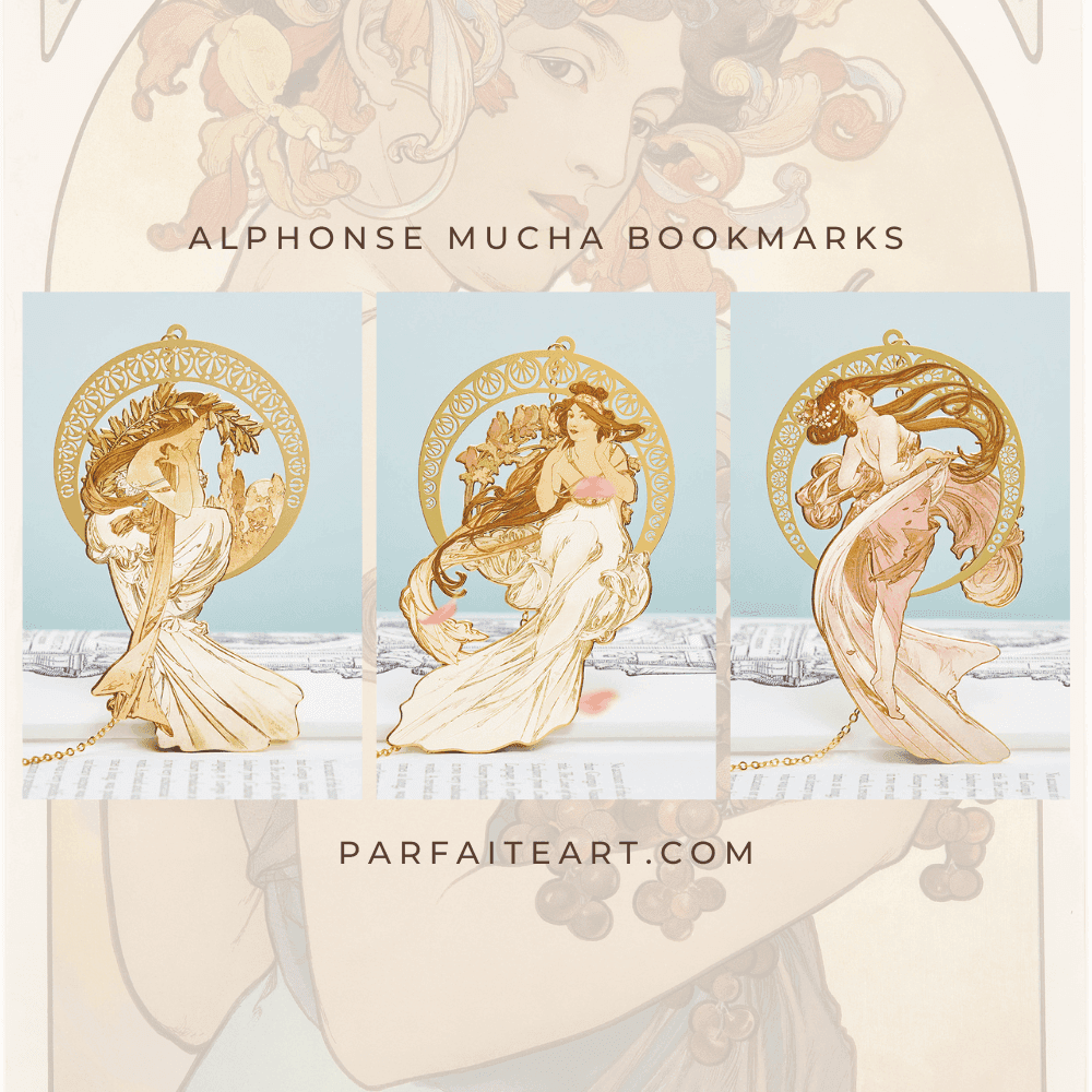 Alphonse Mucha,Gifts Metal, Bookmarker, Christmas Gifts,Alphonse mucha seasons,unique gifts