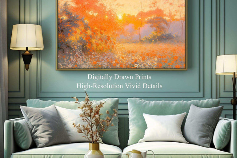 Impressionism Landscape| Vintage Wall Art Decor|Decorative Painting| Wall Art Canvas Print |Living Room, Dining Room|PRINTABLE Art |Digital Download