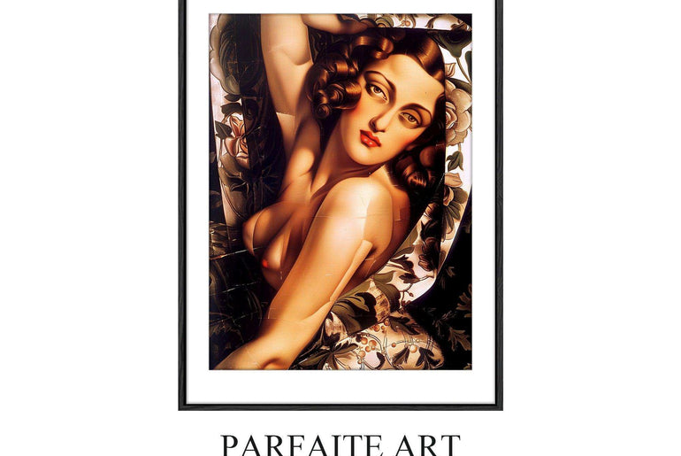 Art Deco,Woman Portrait, Framed Fine Art Paper Prints,Giclée technique #40 Black Framed