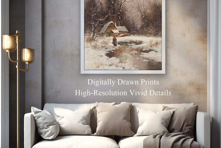 Landscape Canvas Painting Prints，World Famous Paintings Series，Moody Wall Decor，High-Quality Waterproof Decorative Canvas Art， Hotel Aisle Living Room Home Decor Art, Giclée Printing Technique