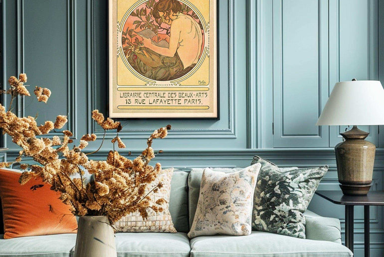 Framed fine art prints,Vintage Wall Art Print,Moody Wall Decor,Large art prints for walls,Mucha artwork,High-Quality Professional Giclee technique