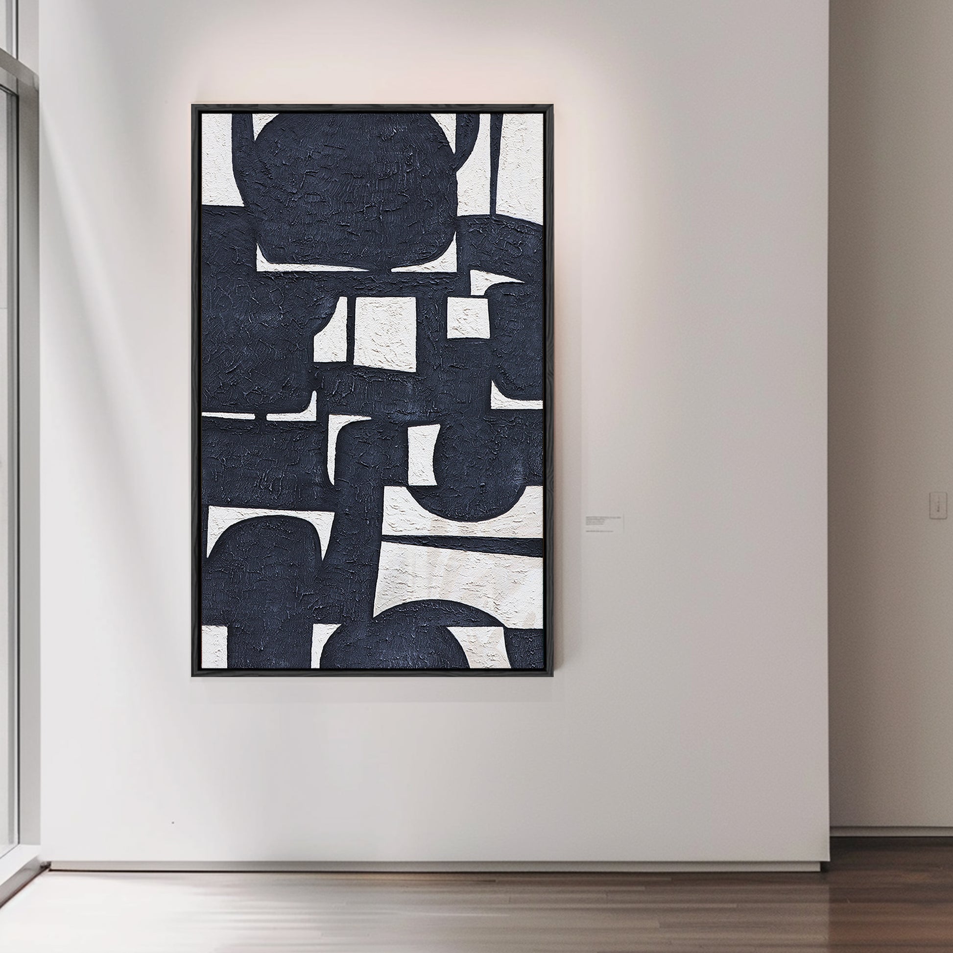 Echoes of Form – Large Abstract Wall Art | Black and White Geometric Art | Custom Painting Options Available