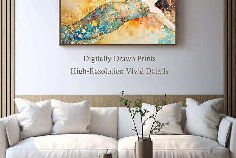 Whispers of Color - Abstract Expression - Vintage Watercolor Art Print - Moody Aesthetic Decor - Downloadable Living Room Accent