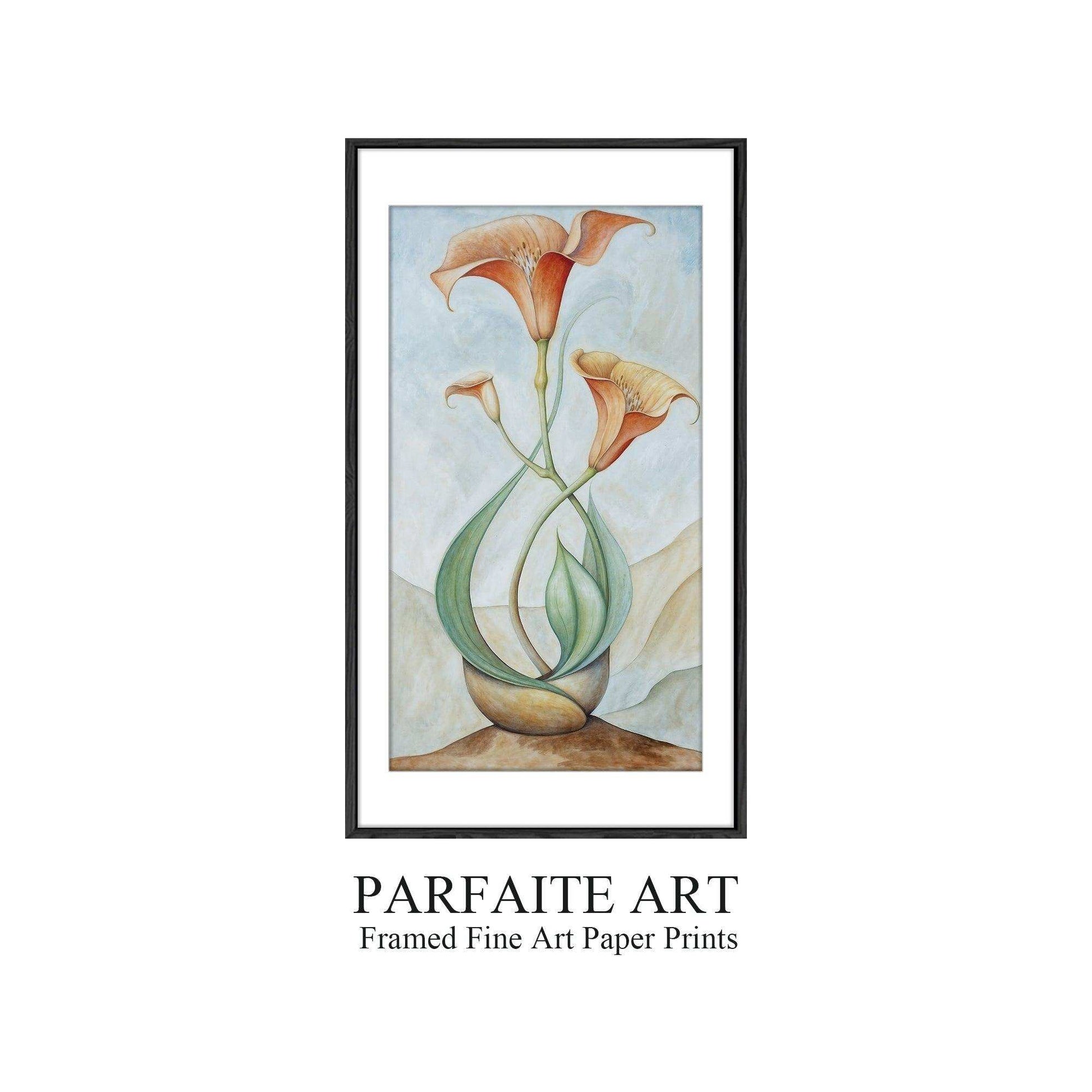 Art Deco,Inspired Botanical ,Giclée Art Prints,Framed Prints #40 Black Framed