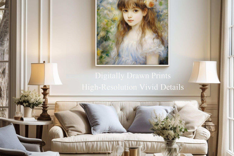 Impressionist Girl - Colorful Canvas Art for a Captivating Home Ambiance，Printable Art，Canvas Framed