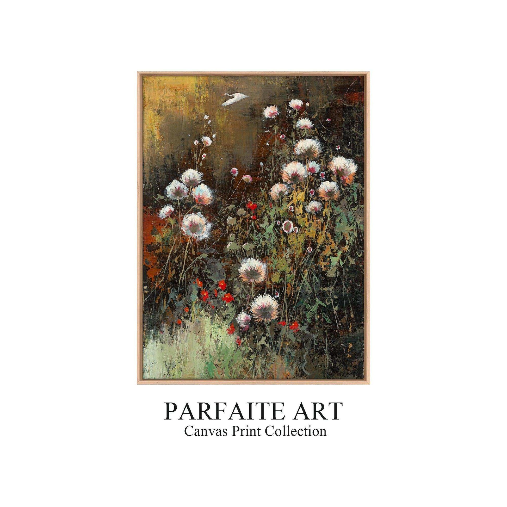 Art Deco Abstract Flowers:Giclée Prints,Framed Canvas Printable #112 - ParfaiteArt