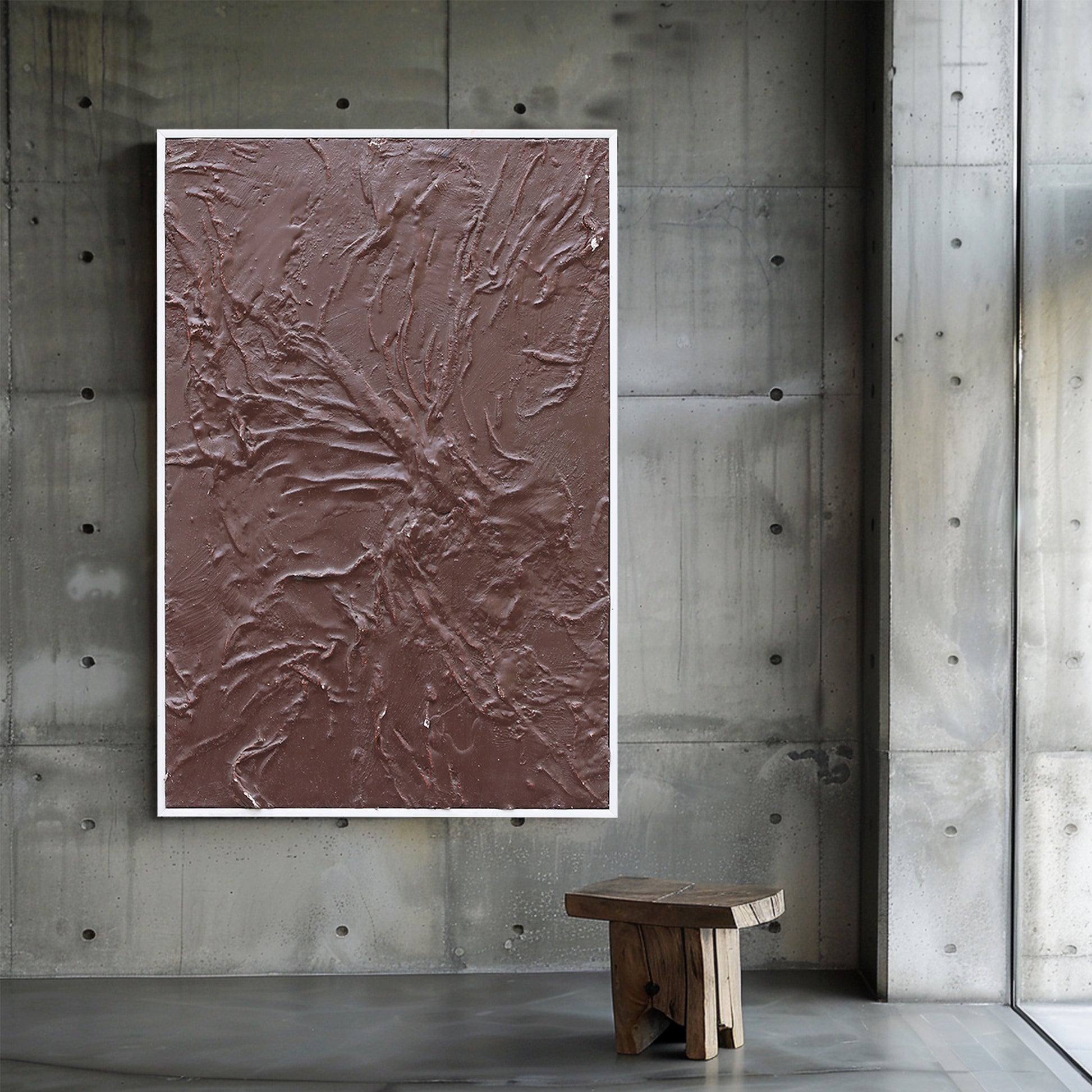 Tension in Silence- Minimalist Wall Art | Brown Art | Custom Painting Available